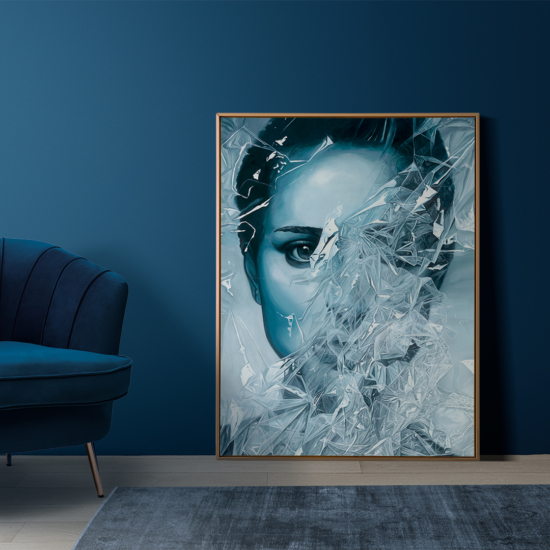 Blue Portrait akril festmény vásznon 70x100 cm