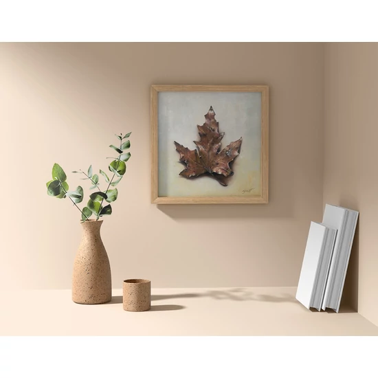 Leaf színes olajfestmény vásznon 40x40 cm