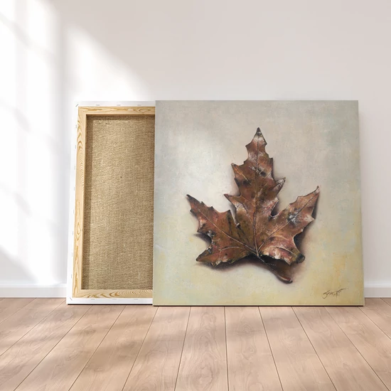 Leaf színes olajfestmény vásznon 40x40 cm