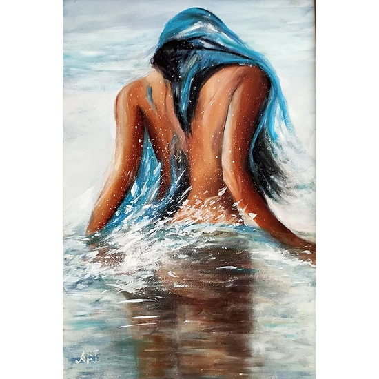 Hűsítő habok - olajfestmény faroston 40x60 cm