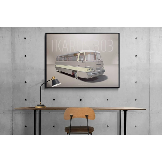 Ikarus 303 busz poszter bézs A2