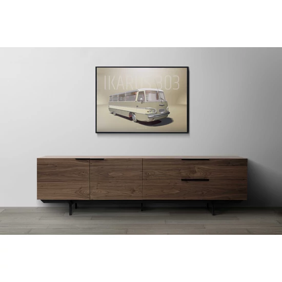 Ikarus 303 busz poszter khaki