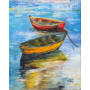 Kép 3/3 - Csónakok - olajfestmény faroston 40x50 cm