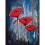 Pipacs a réten - olajfestmény faroston 30x40 cm