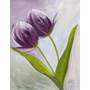 Szerelmes tulipánok - olajfestmény faroston 40x50 cm